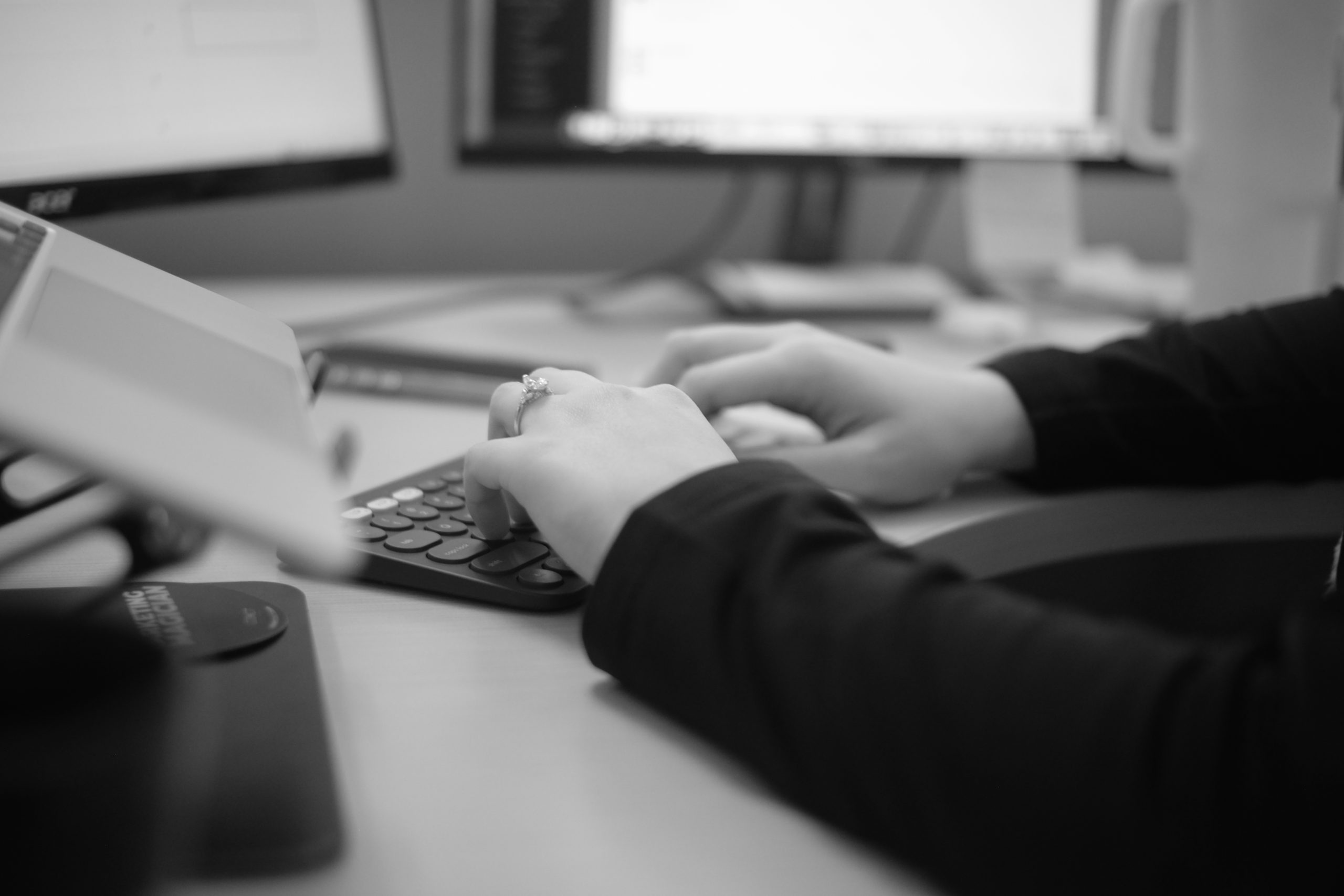 Typing on a keyboard